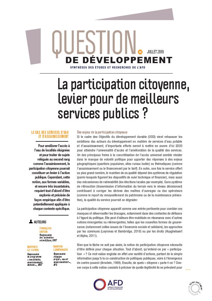 Participation - citoyenne - levier - services publics
